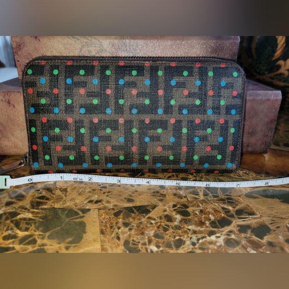 Fendi RARE Tobacco wallet multicolored polka-dot zucca wallet. - Picture 2 of 9